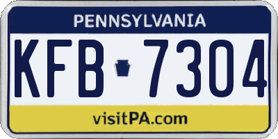 PA license plate KFB7304