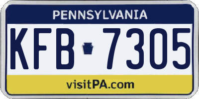PA license plate KFB7305