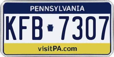 PA license plate KFB7307