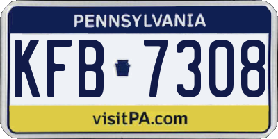 PA license plate KFB7308