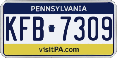 PA license plate KFB7309