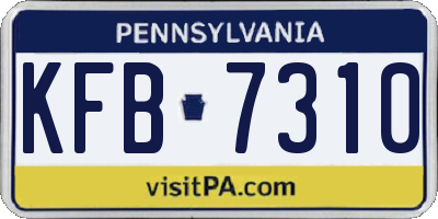 PA license plate KFB7310