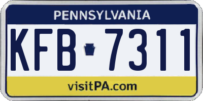 PA license plate KFB7311