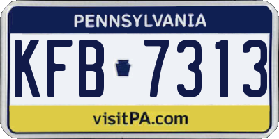 PA license plate KFB7313