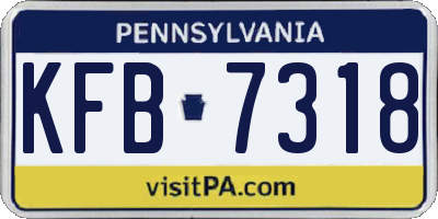 PA license plate KFB7318