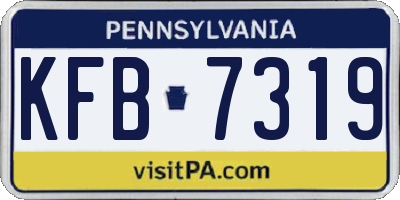 PA license plate KFB7319