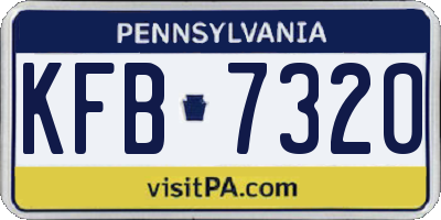 PA license plate KFB7320