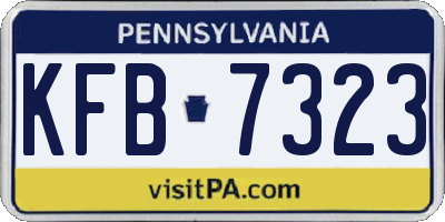 PA license plate KFB7323