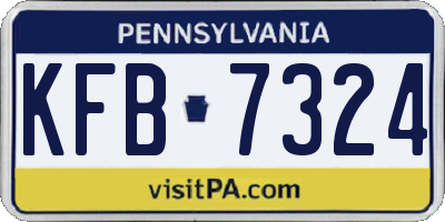 PA license plate KFB7324