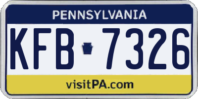 PA license plate KFB7326