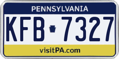 PA license plate KFB7327