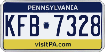 PA license plate KFB7328