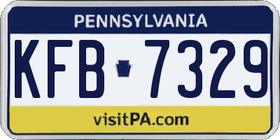 PA license plate KFB7329