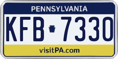 PA license plate KFB7330