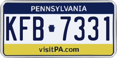 PA license plate KFB7331