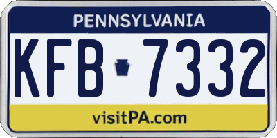 PA license plate KFB7332