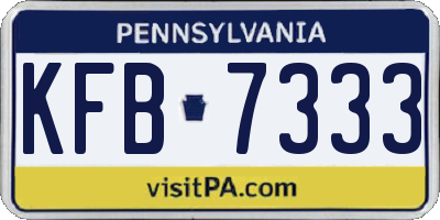 PA license plate KFB7333