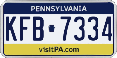PA license plate KFB7334