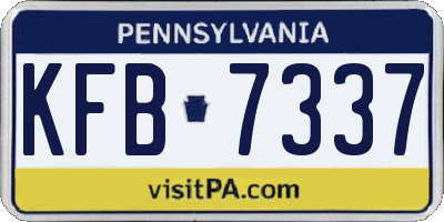 PA license plate KFB7337