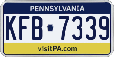 PA license plate KFB7339