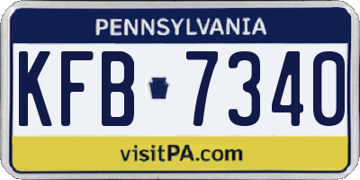 PA license plate KFB7340