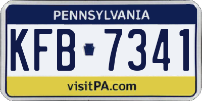 PA license plate KFB7341