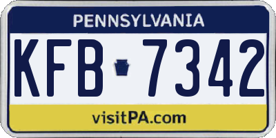 PA license plate KFB7342