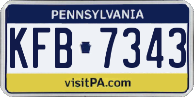 PA license plate KFB7343