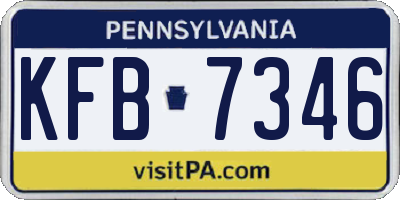 PA license plate KFB7346