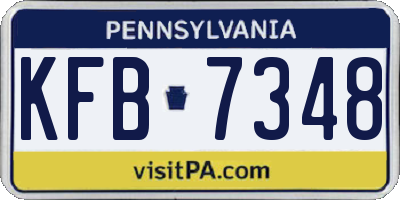 PA license plate KFB7348