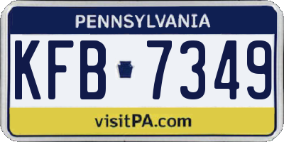 PA license plate KFB7349