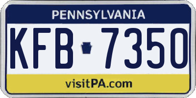 PA license plate KFB7350