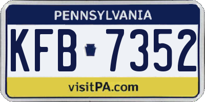 PA license plate KFB7352