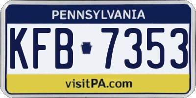 PA license plate KFB7353