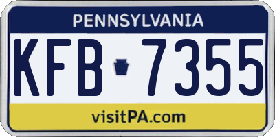 PA license plate KFB7355