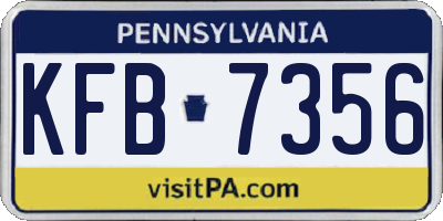 PA license plate KFB7356