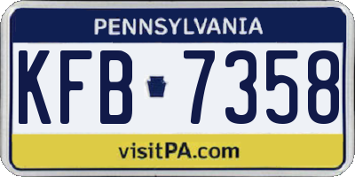 PA license plate KFB7358