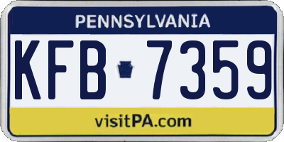 PA license plate KFB7359