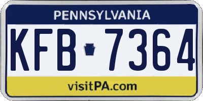 PA license plate KFB7364
