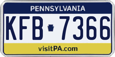 PA license plate KFB7366