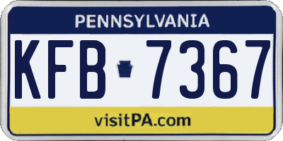 PA license plate KFB7367