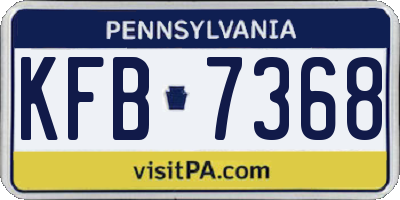 PA license plate KFB7368