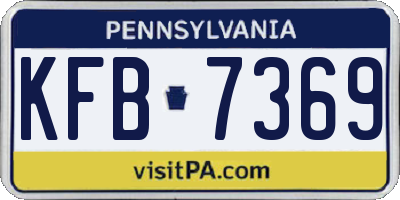 PA license plate KFB7369