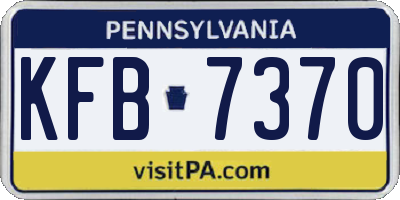 PA license plate KFB7370