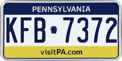 PA license plate KFB7372