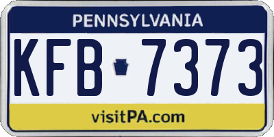 PA license plate KFB7373