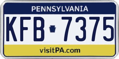PA license plate KFB7375