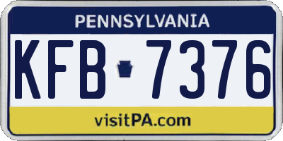 PA license plate KFB7376