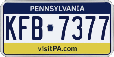 PA license plate KFB7377