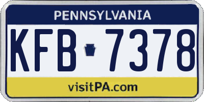 PA license plate KFB7378